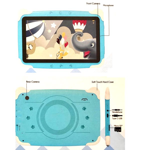 7 Inch IPS Touch Screen Blue Tablet WiFi Quad Core 16GB Kids Iwawa Parent Control - Image 2