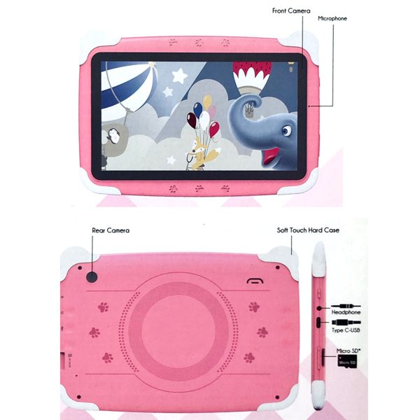 7 Inch IPS Touch Pink Tablet WiFi Quad Core 16GB Kids Iwawa Parent Control - Image 5