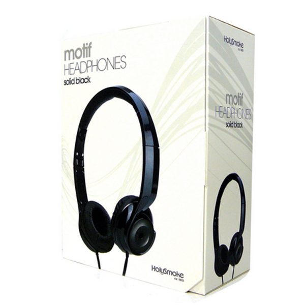 Black Holysmoke Motif On Ear Foldable Headphones - Image 3