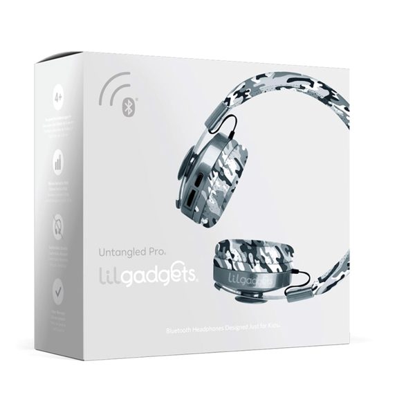 LilGadgets Untangled Pro Premium Children's Wireless Headphones Snow Camo - Image 5