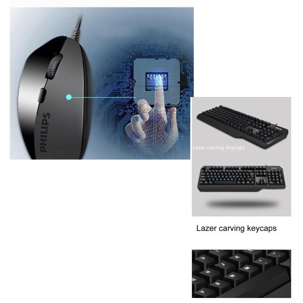 Philips Keyboad and Mouse Combo USB Wired 2400dpi SPT6202 - Image 3