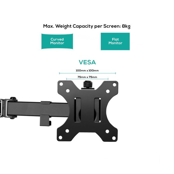 activiva Dual-Screen Articulating Monitor Arm with Free-Standing Desktop Base - Image 2