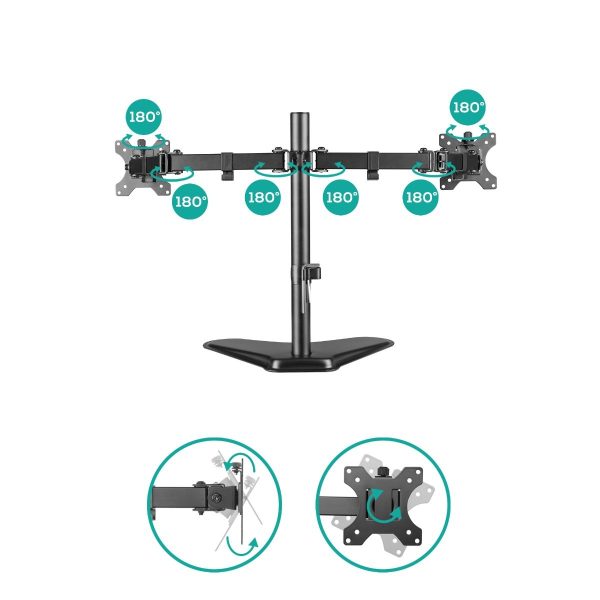 activiva Dual-Screen Articulating Monitor Arm with Free-Standing Desktop Base - Image 4