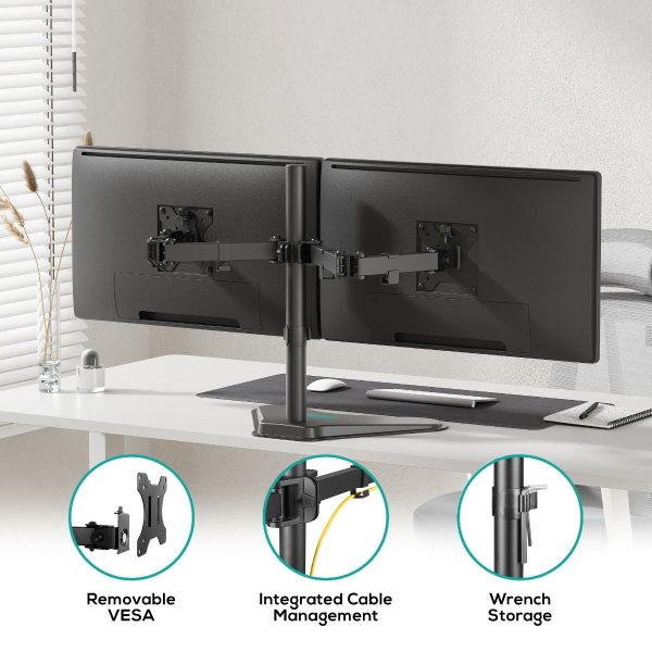 activiva Dual-Screen Articulating Monitor Arm with Free-Standing Desktop Base - Image 5