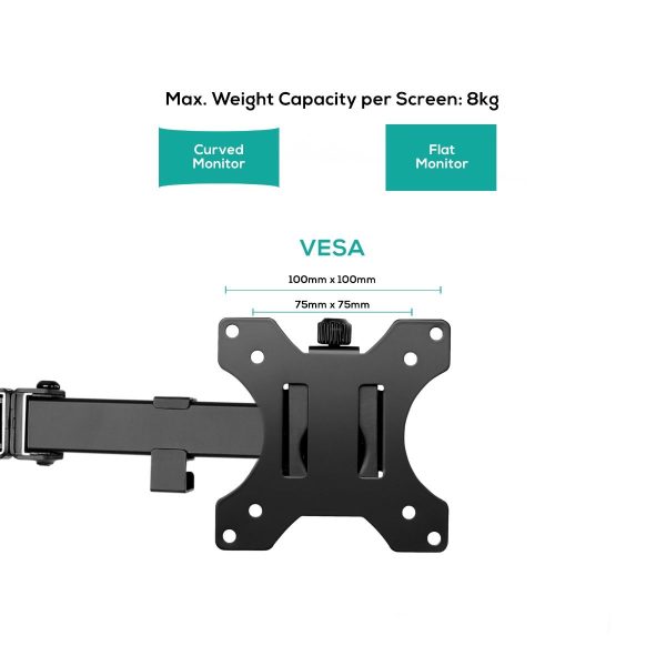 activiva Dual-Screen Articulating Monitor Arm with Interchangeable Laptop Holder - Image 2