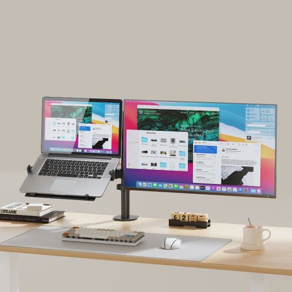 activiva Dual-Screen Articulating Monitor Arm with Interchangeable Laptop Holder - Image 3