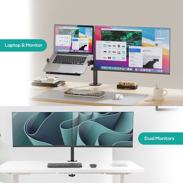activiva Dual-Screen Articulating Monitor Arm with Interchangeable Laptop Holder - Image 6