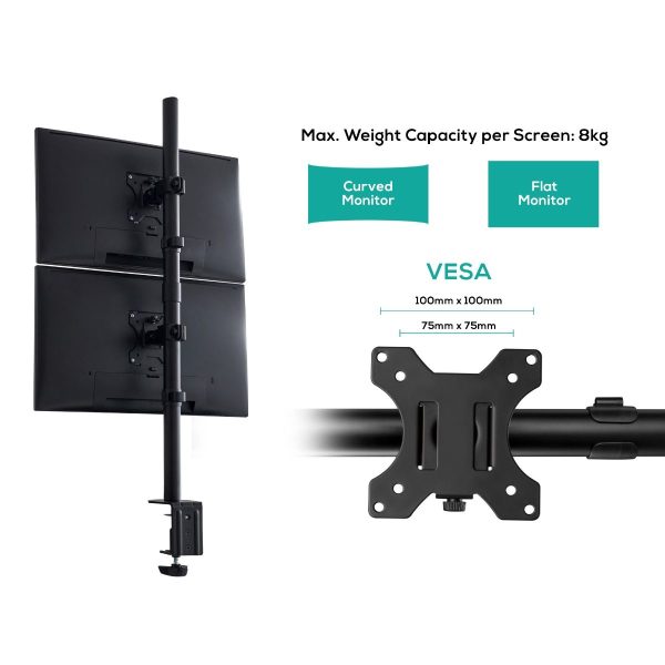 activiva Dual-Screen Articulating Vertical Monitor Arm - Image 3