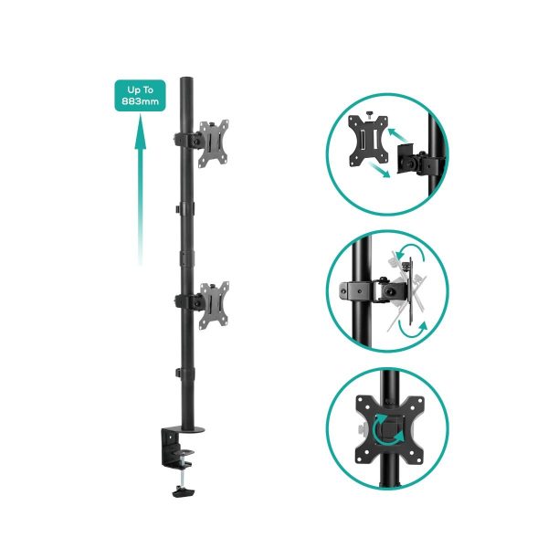 activiva Dual-Screen Articulating Vertical Monitor Arm - Image 4