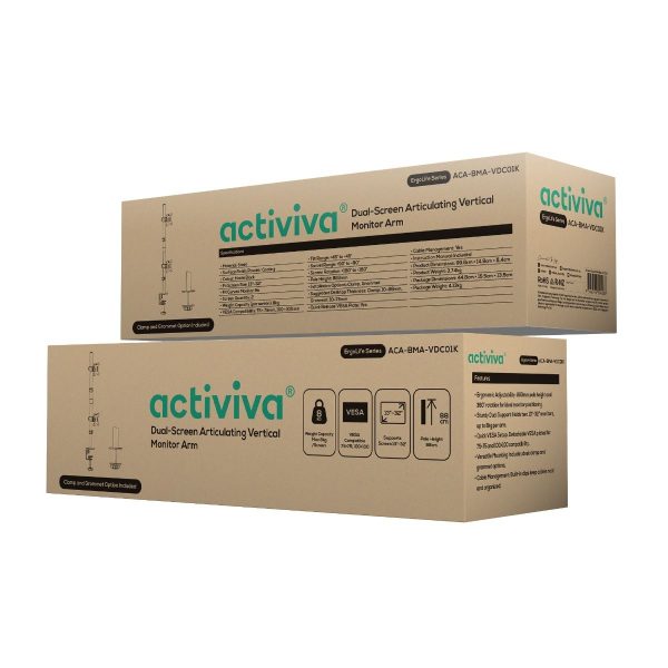 activiva Dual-Screen Articulating Vertical Monitor Arm - Image 7