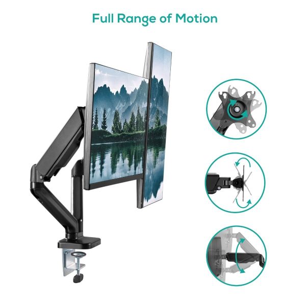activiva ErgoLife Dual Monitor Screen Steel Gas Spring Monitor Arm - Image 3