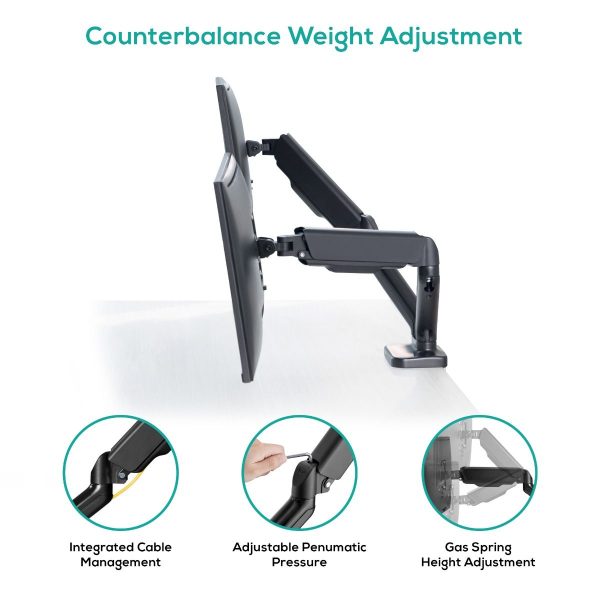 activiva ErgoLife Dual Monitor Screen Steel Gas Spring Monitor Arm - Image 4