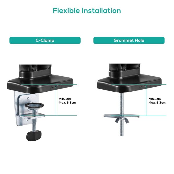 activiva ErgoLife Dual Monitor Screen Steel Gas Spring Monitor Arm - Image 5