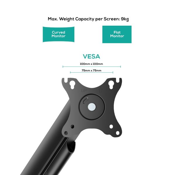 activiva Ergolife Dual-Screen Gas Spring Monitor Arm - Image 2