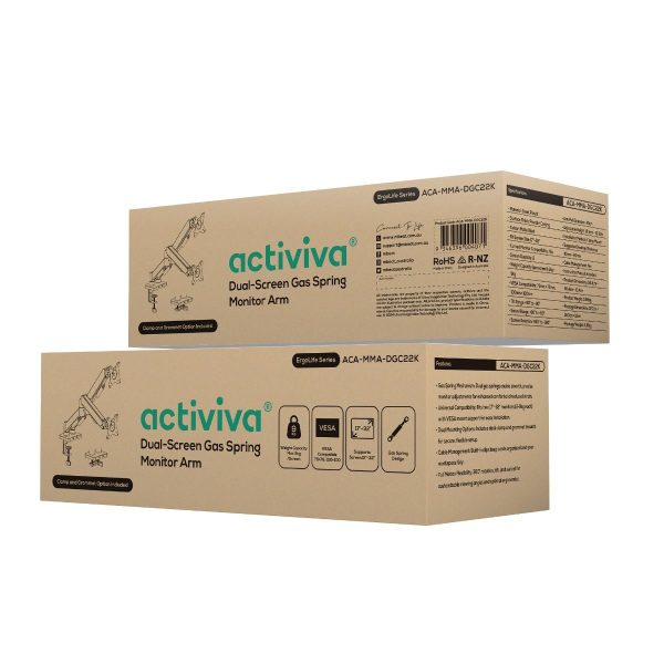 activiva Ergolife Dual-Screen Gas Spring Monitor Arm - Image 7