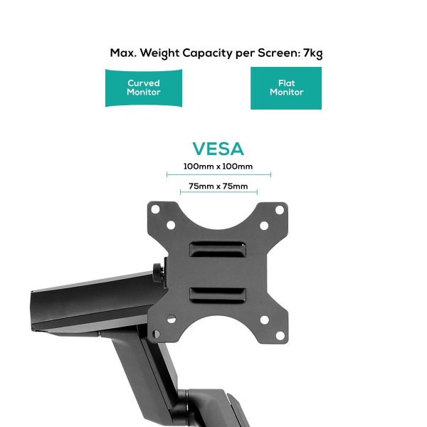 activiva ErgoLife Triple Monitor Screen Gas Spring Monitor Arm - Image 2