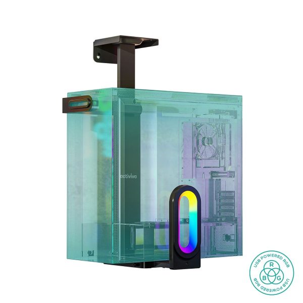 activiva RGB Ultra-Wide Adjustable Wall & Under-Desk Gaming PC Mount - Image 2