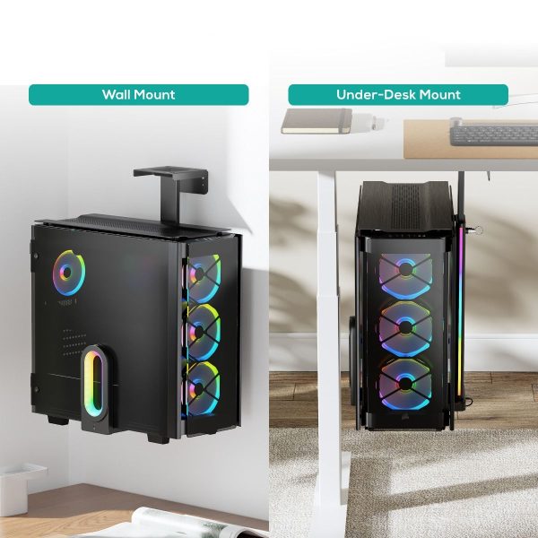 activiva RGB Ultra-Wide Adjustable Wall & Under-Desk Gaming PC Mount - Image 4