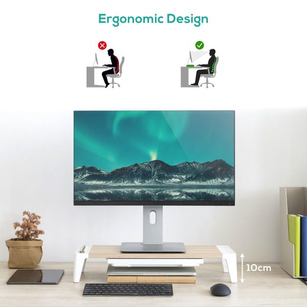 activiva Ergolife Monitor Stand Riser with Storage Drawer - Image 2
