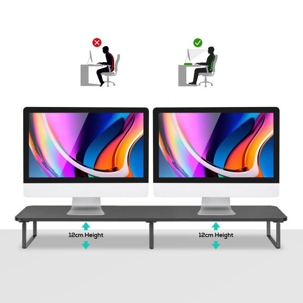 activiva Black Dual Monitor Riser - Image 2