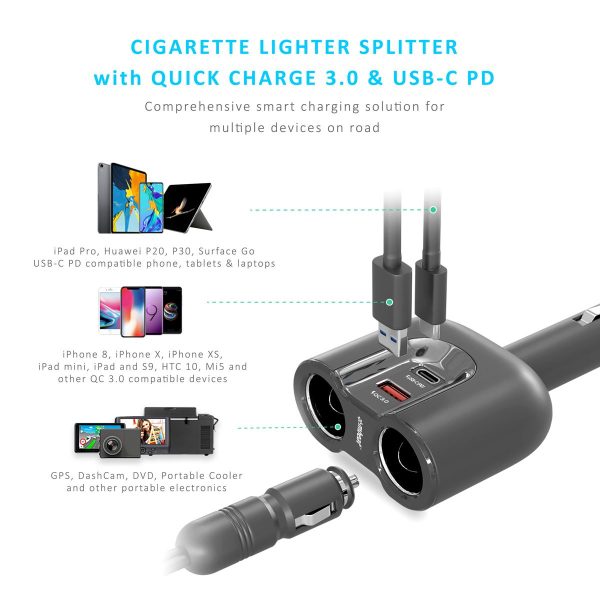 mbeat Gorilla Power Dual Port USB-C & QC 3.0 Car Charger - Image 4