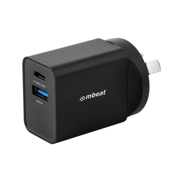 mbeat Gorilla Power 18W Dual Port USB-C PD & QC3.0 Charger - Image 2