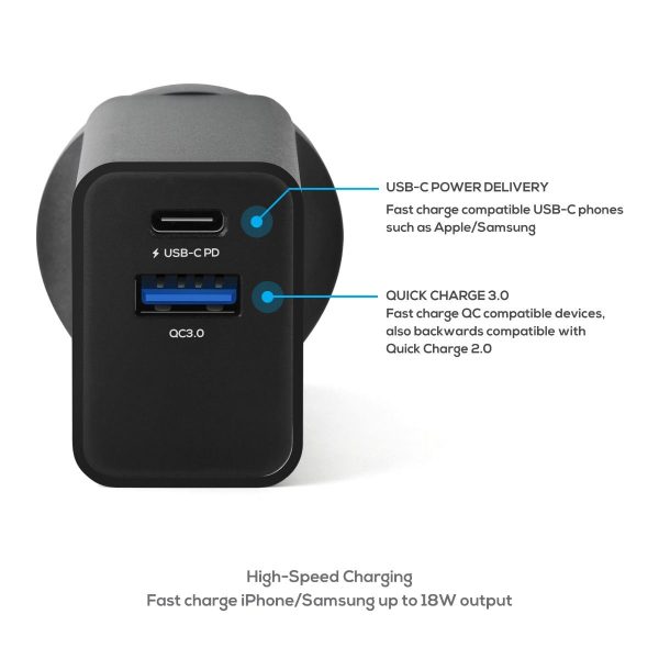 mbeat Gorilla Power 18W Dual Port USB-C PD & QC3.0 Charger - Image 3
