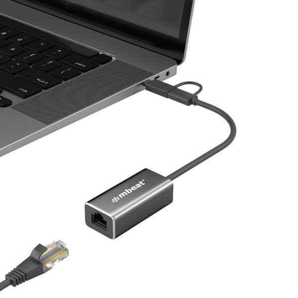 mbeat 2-in-1 USB 3.1 Gigabit LAN Adapter with USB-C Converter - Image 2