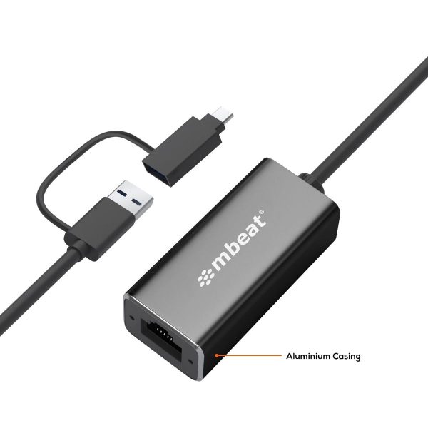 mbeat 2-in-1 USB 3.1 Gigabit LAN Adapter with USB-C Converter - Image 4