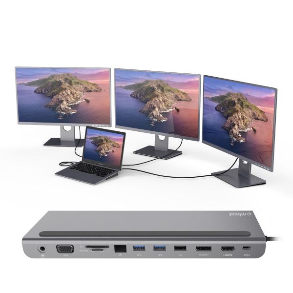 mbeat 11-in-1 Multiport USB-C Dock with HDMI, DisplayPort & VGA - Image 2