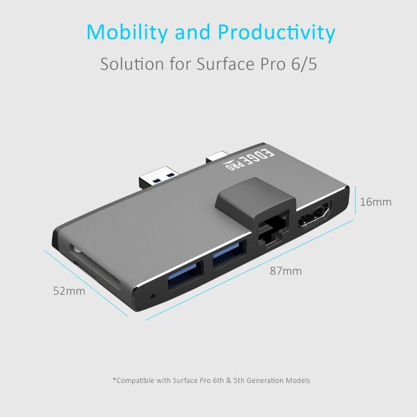 mbeat Edge Pro Multifunction USB- C Hub with LAN for Microsoft Surface Pro Gen 5/6 - Image 7