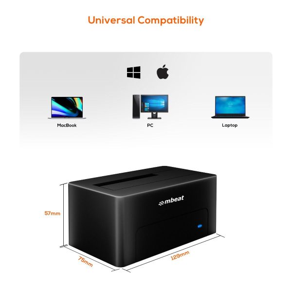 mbeat D1 USB 3.0 3.5" & 2.5" SATA HDD Docking Station - Black - Image 4
