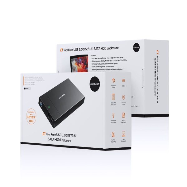 mbeat C1 Tool-Free USB 3.0 3.5" & 2.5" SATA HDD Enclosure - Black - Image 5