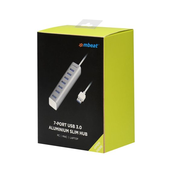 mbeat 7-Port USB 3.0 Aluminum Slim Hub With Power For PC and MAC - Image 6