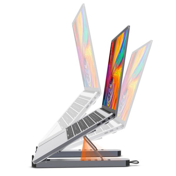mbeat Stage P5 Portable Laptop Stand with USB-C Docking Station - Space Grey - Image 3