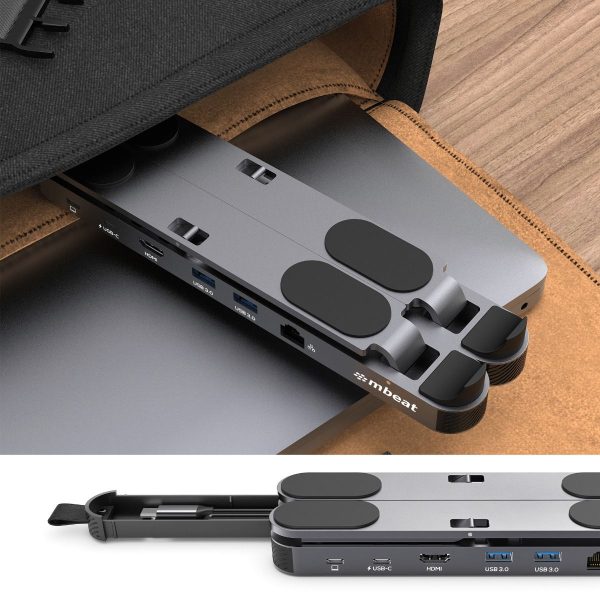 mbeat Stage P5 Portable Laptop Stand with USB-C Docking Station - Space Grey - Image 6