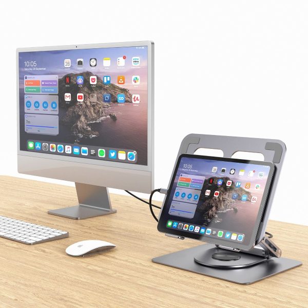 mbeat Stage S12 Rotating Laptop Stand with USB-C Docking Station - Space Grey - Image 5