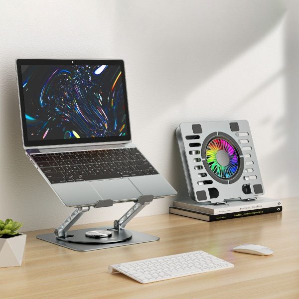 mbeat Stage S8 Rotating Laptop Stand with RGB Cooling Fan and USB Ports - Image 6