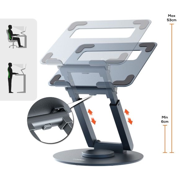 mbeat Stage S9 Rotating Laptop Stand with Telescopic Height Adjustment - Image 3