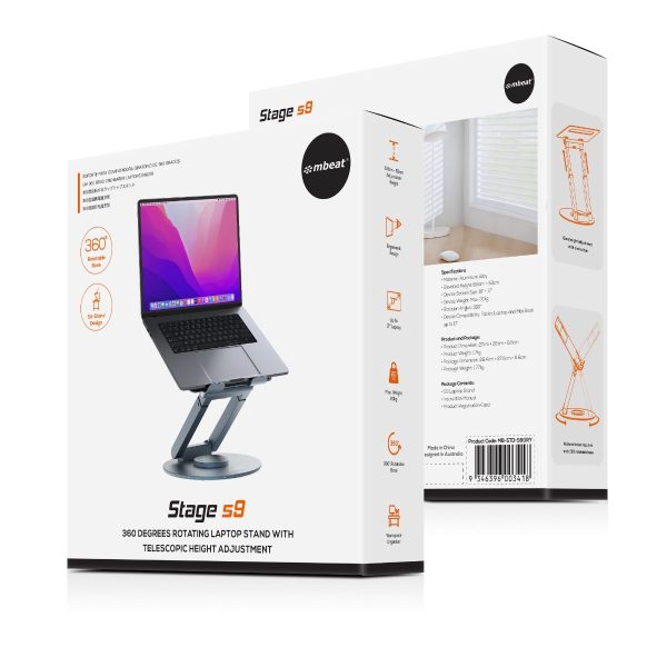 mbeat Stage S9 Rotating Laptop Stand with Telescopic Height Adjustment - Image 8