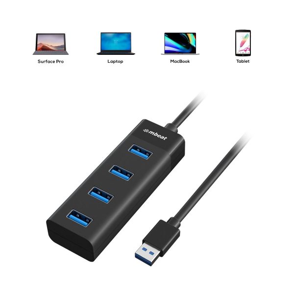 mbeat 4-Port USB 3.0 Hub - Black - Image 5