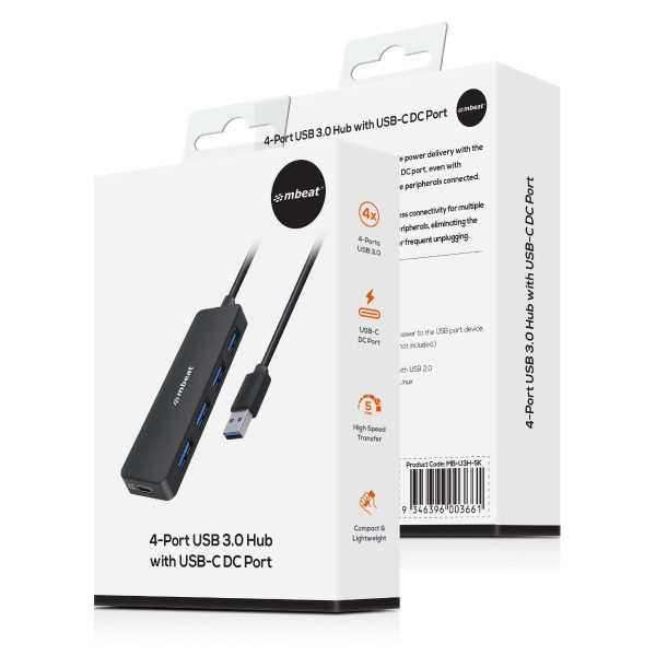 mbeat 4-Port USB 3.0 Hub with USB-C DC Port - Image 3