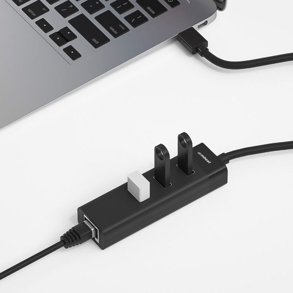 mbeat 3-Port USB 3.0 Hub & Gigabit LAN Ethernet - Black - Image 2
