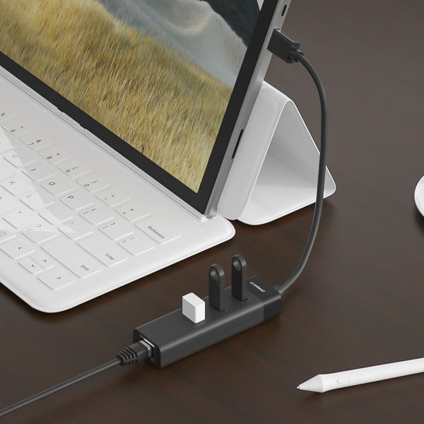 mbeat 3-Port USB 3.0 Hub & Gigabit LAN Ethernet - Black - Image 4