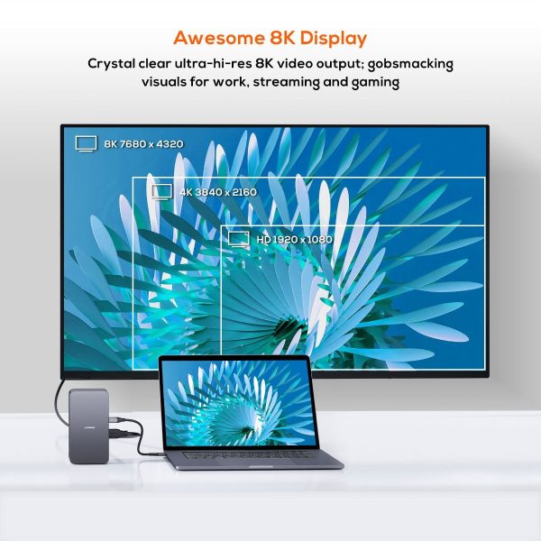 mbeat 14-in-1 USB4 Docking Station with 8K Video, 40Gbps Data - Space Grey - Image 3