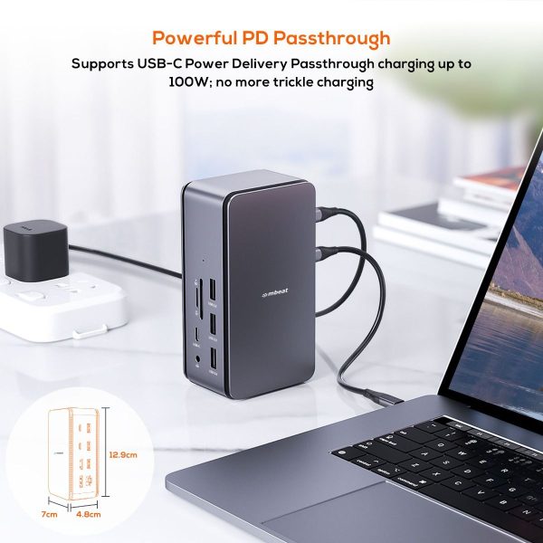 mbeat 14-in-1 USB4 Docking Station with 8K Video, 40Gbps Data - Space Grey - Image 7