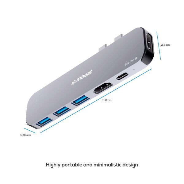 mbeat Elite Mini 6-In-1 Dual HDMI USB-C Hub for MacBook Pro - Image 6