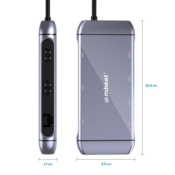 mbeat Elite X11 Dual HDMI USB-C Multifunction Docking Station - Image 9