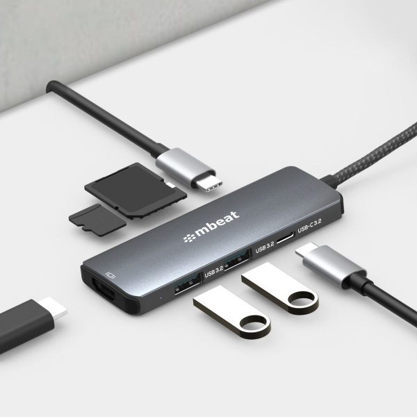mbeat 7-in-1 USB-C 3.2 Gen2 Hub with 8K Video, 10Gbps Data - Space Grey - Image 2