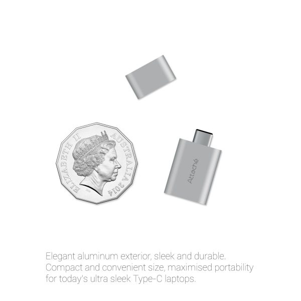 mbeat attache Aluminum USB 3.1/3.0 to USB Type C Adaptor - Image 4